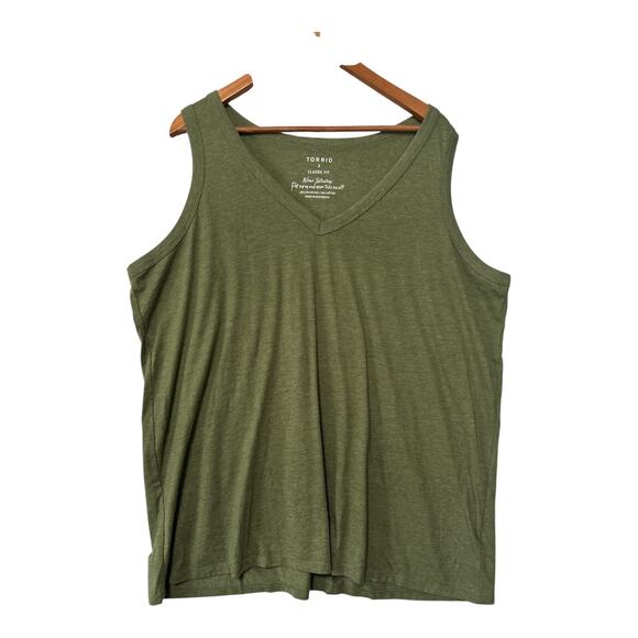Torrid Women’s Plus Classic Fit Olive Green V-Neck Sleeveless Tank Top Size 3X - Picture 2 of 10